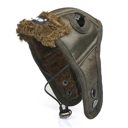 JMT-198474 Pilot Hat for Small and Medium-sized Dogs - Available in Black and Brown, Multiple Sizes