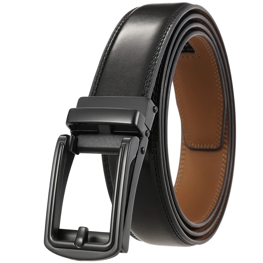 JMT-198602 Men's Casual Belt with Zinc Alloy Buckle, 3.0CM Width - Model LY33-000015-2