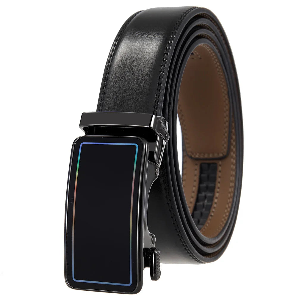 JMT-198602 Men's Casual Belt with Zinc Alloy Buckle, 3.0CM Width - Model LY33-000015-2