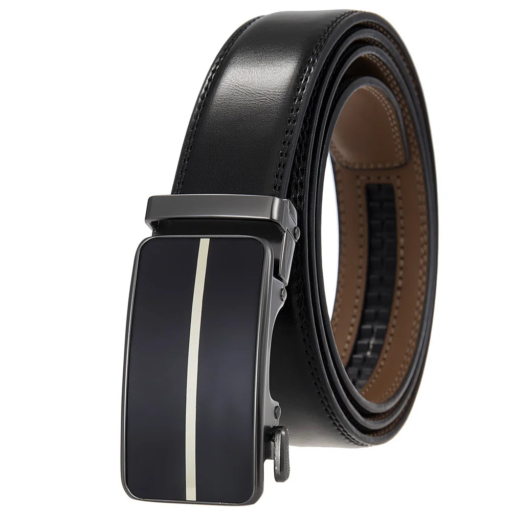 JMT-198602 Men's Casual Belt with Zinc Alloy Buckle, 3.0CM Width - Model LY33-000015-2