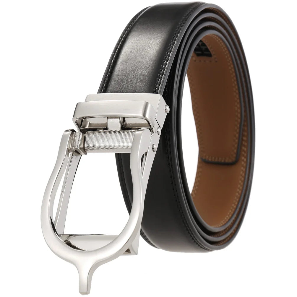 JMT-198602 Men's Casual Belt with Zinc Alloy Buckle, 3.0CM Width - Model LY33-000015-2