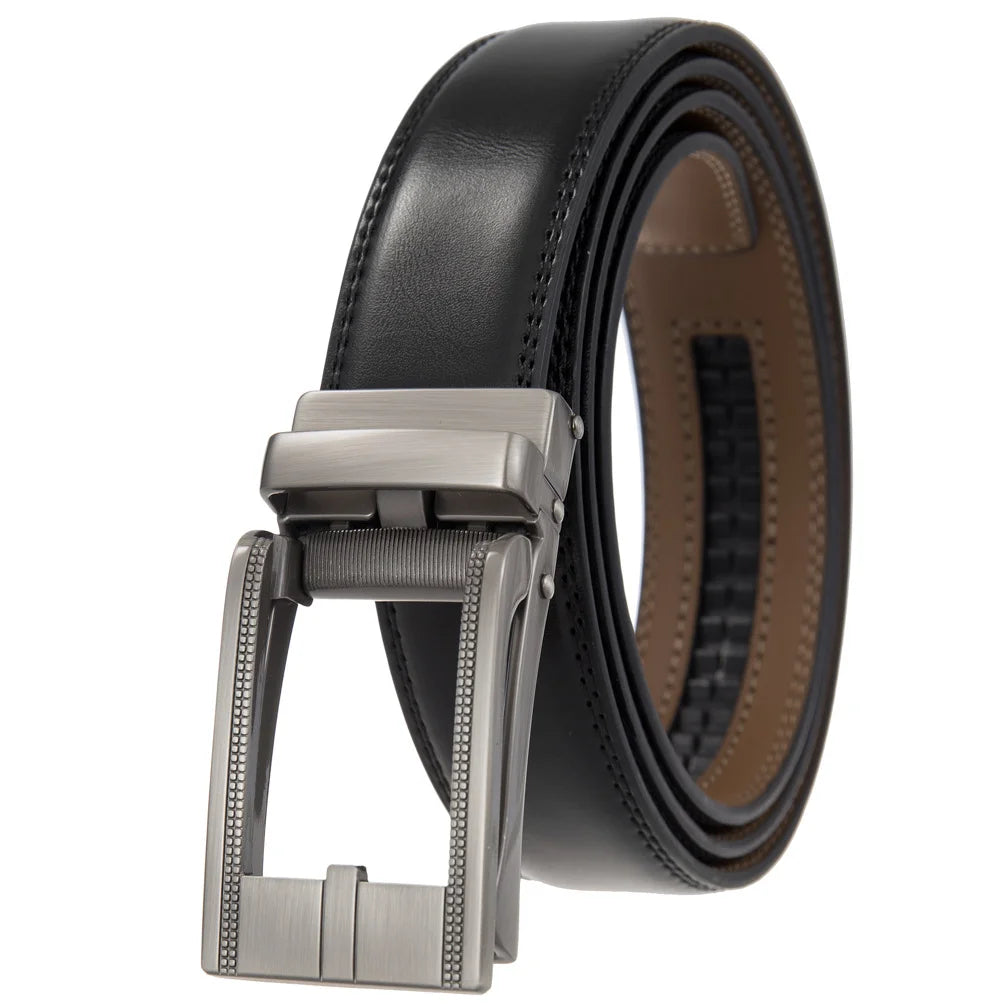 JMT-198602 Men's Casual Belt with Zinc Alloy Buckle, 3.0CM Width - Model LY33-000015-2