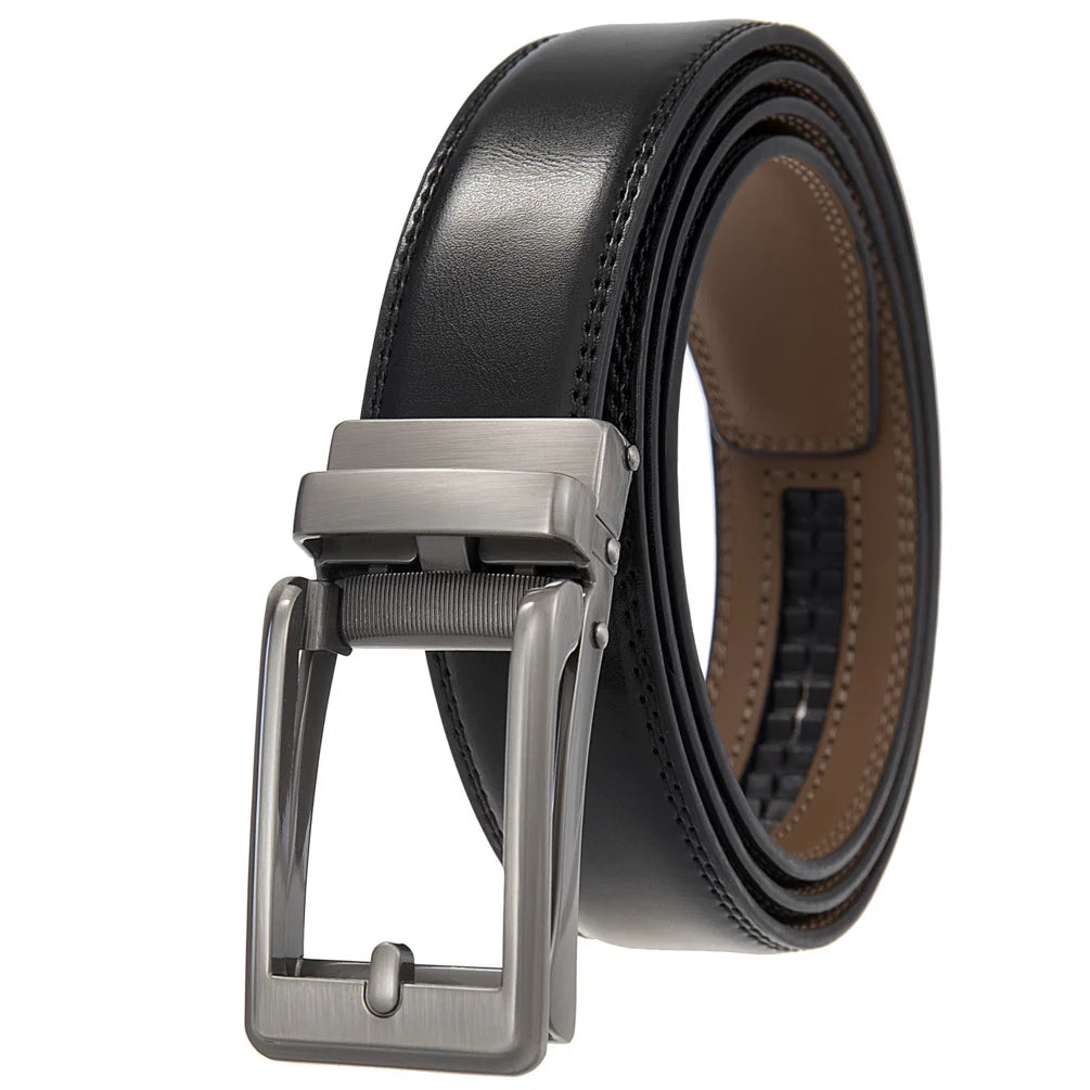 JMT-198602 Men's Casual Belt with Zinc Alloy Buckle, 3.0CM Width - Model LY33-000015-2