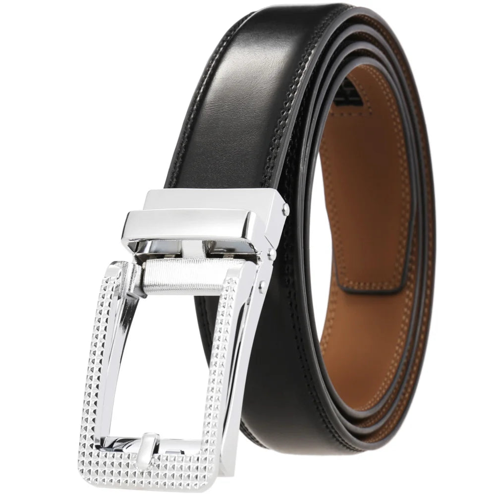 JMT-198602 Men's Casual Belt with Zinc Alloy Buckle, 3.0CM Width - Model LY33-000015-2