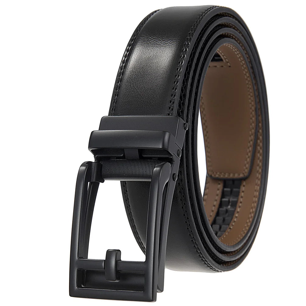 JMT-198602 Men's Casual Belt with Zinc Alloy Buckle, 3.0CM Width - Model LY33-000015-2