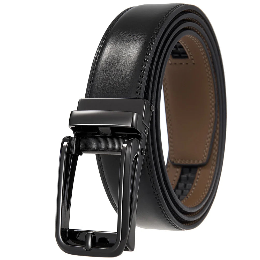 JMT-198602 Men's Casual Belt with Zinc Alloy Buckle, 3.0CM Width - Model LY33-000015-2