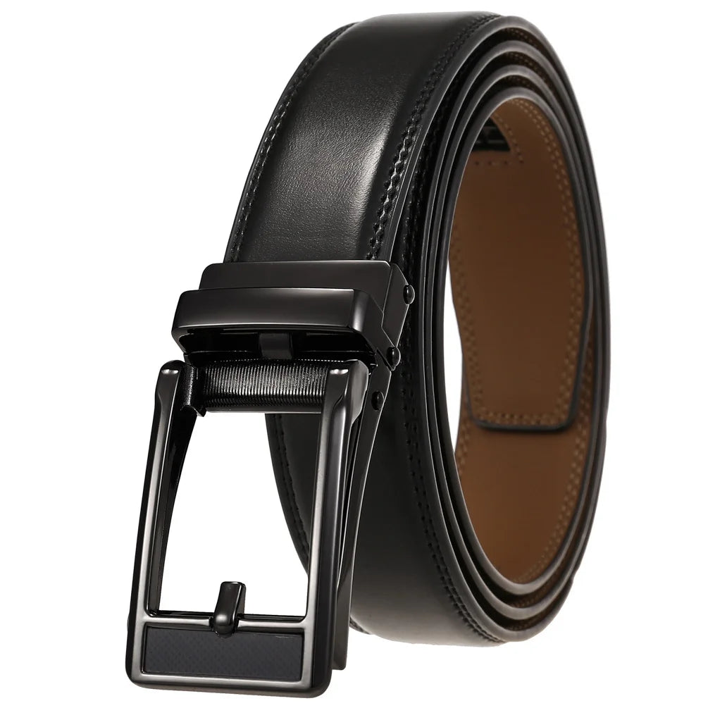 JMT-198602 Men's Casual Belt with Zinc Alloy Buckle, 3.0CM Width - Model LY33-000015-2
