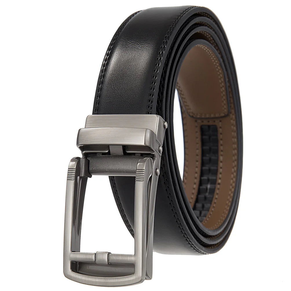 JMT-198602 Men's Casual Belt with Zinc Alloy Buckle, 3.0CM Width - Model LY33-000015-2