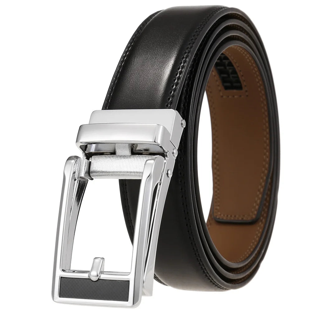 JMT-198602 Men's Casual Belt with Zinc Alloy Buckle, 3.0CM Width - Model LY33-000015-2