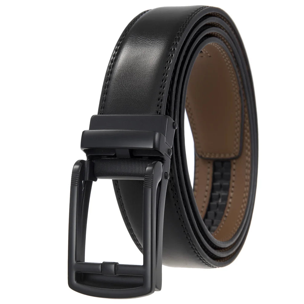 JMT-198602 Men's Casual Belt with Zinc Alloy Buckle, 3.0CM Width - Model LY33-000015-2