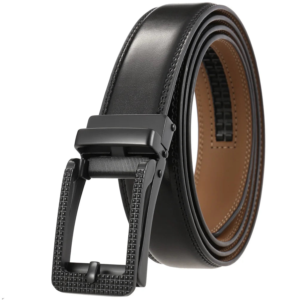 JMT-198602 Men's Casual Belt with Zinc Alloy Buckle, 3.0CM Width - Model LY33-000015-2