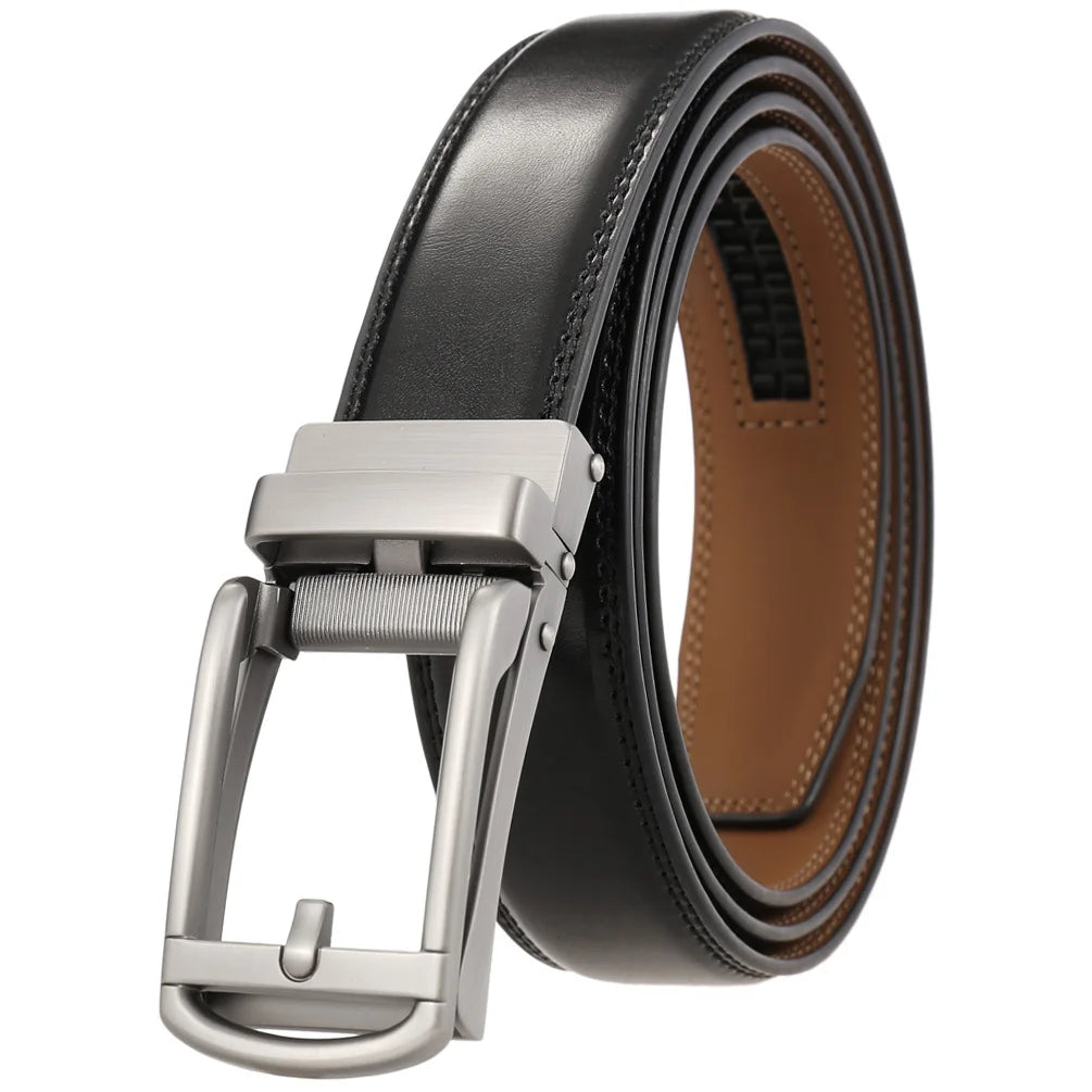 JMT-198602 Men's Casual Belt with Zinc Alloy Buckle, 3.0CM Width - Model LY33-000015-2