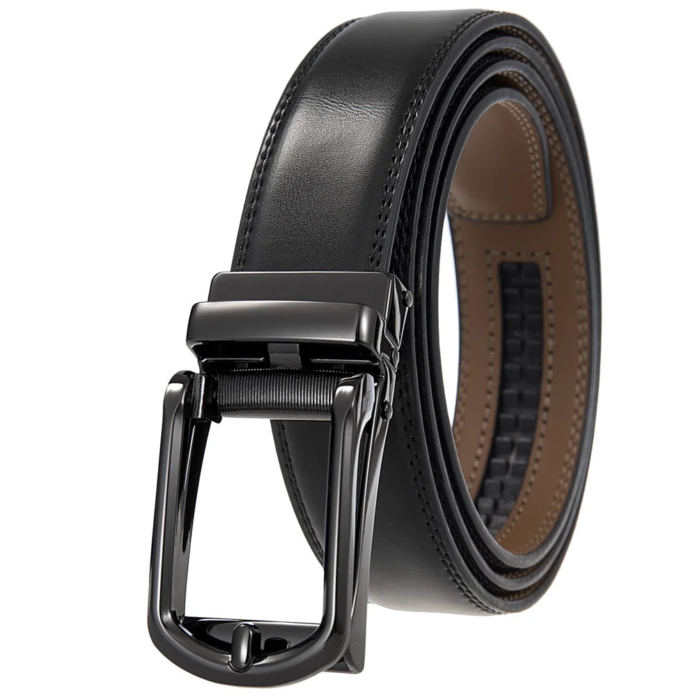 JMT-198602 Men's Casual Belt with Zinc Alloy Buckle, 3.0CM Width - Model LY33-000015-2