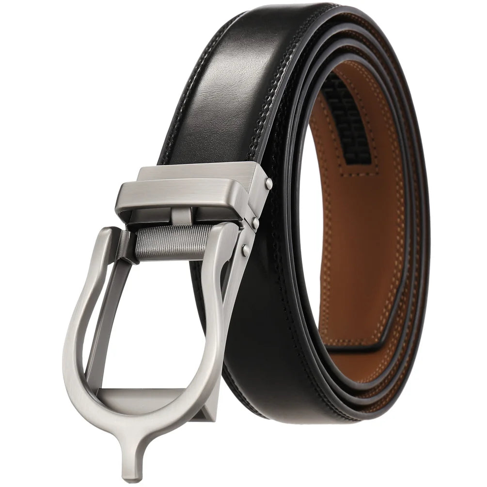 JMT-198602 Men's Casual Belt with Zinc Alloy Buckle, 3.0CM Width - Model LY33-000015-2