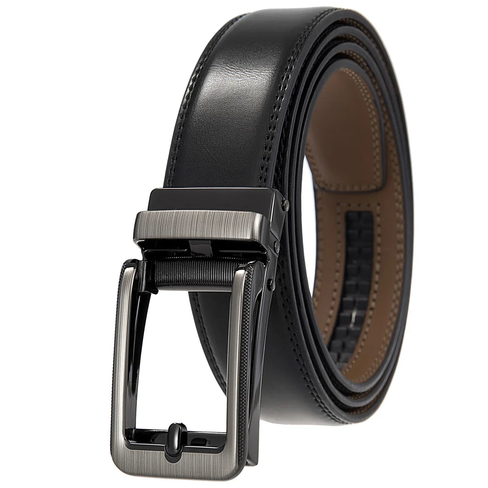 JMT-198602 Men's Casual Belt with Zinc Alloy Buckle, 3.0CM Width - Model LY33-000015-2