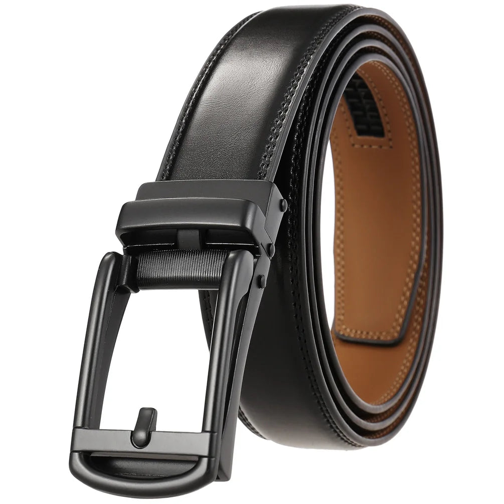 JMT-198602 Men's Casual Belt with Zinc Alloy Buckle, 3.0CM Width - Model LY33-000015-2