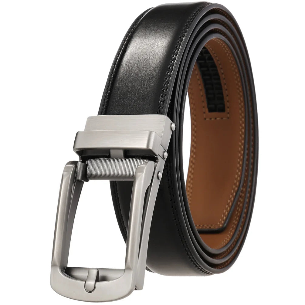 JMT-198602 Men's Casual Belt with Zinc Alloy Buckle, 3.0CM Width - Model LY33-000015-2