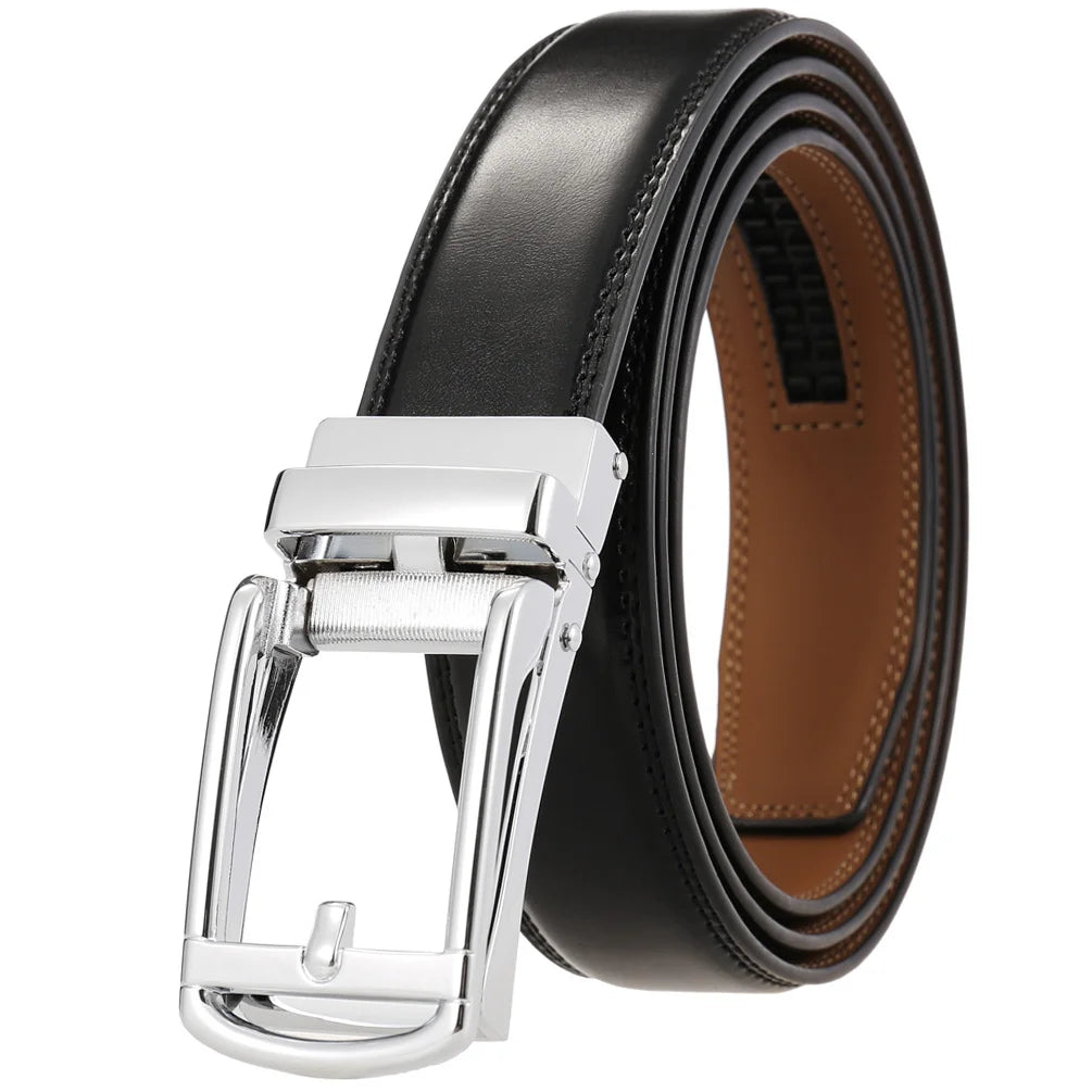 JMT-198602 Men's Casual Belt with Zinc Alloy Buckle, 3.0CM Width - Model LY33-000015-2