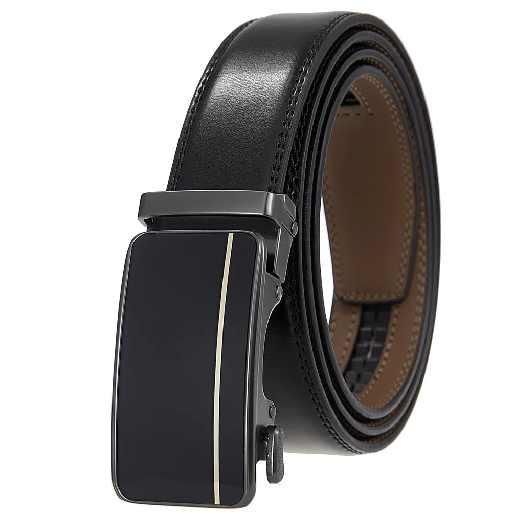 JMT-198602 Men's Casual Belt with Zinc Alloy Buckle, 3.0CM Width - Model LY33-000015-2