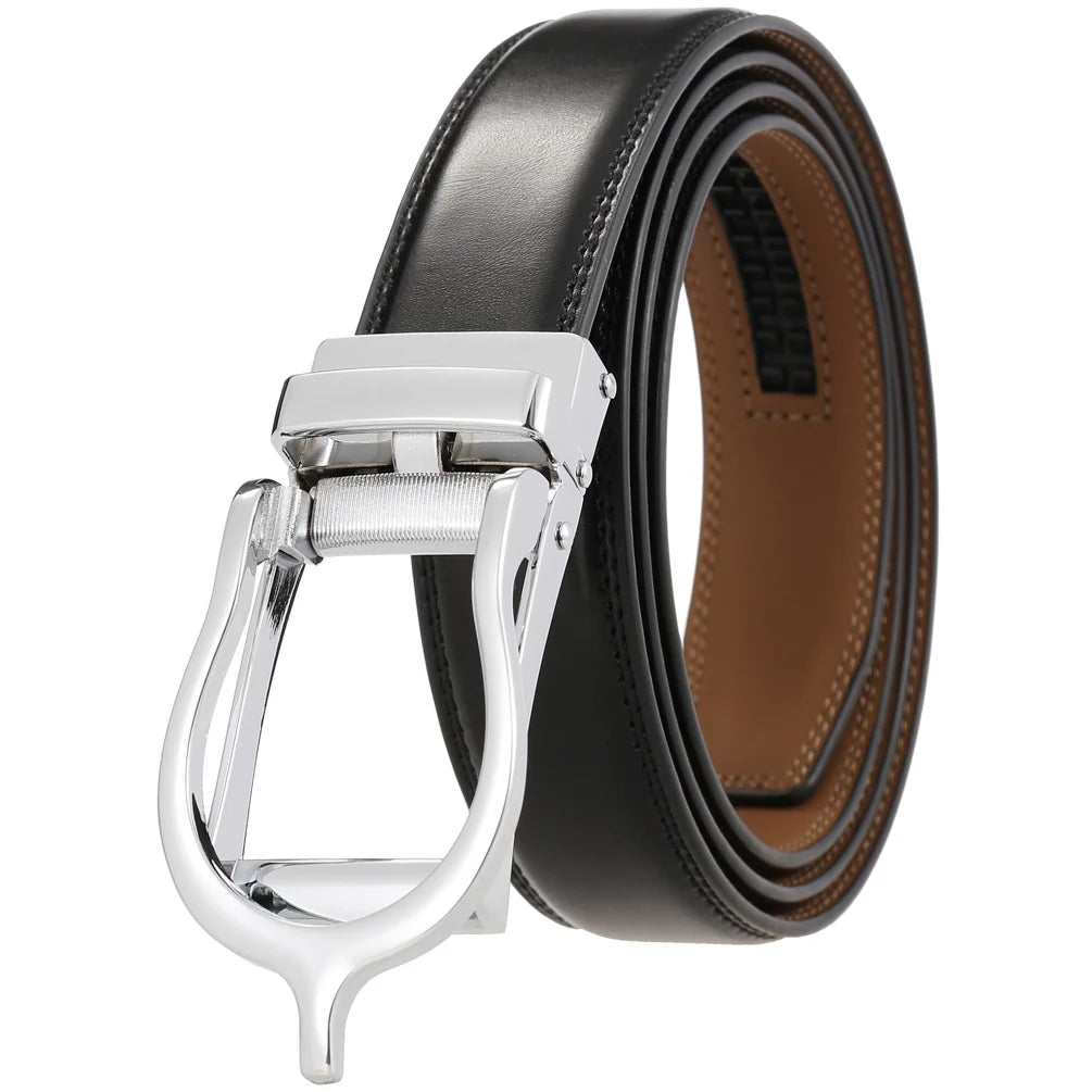 JMT-198602 Men's Casual Belt with Zinc Alloy Buckle, 3.0CM Width - Model LY33-000015-2