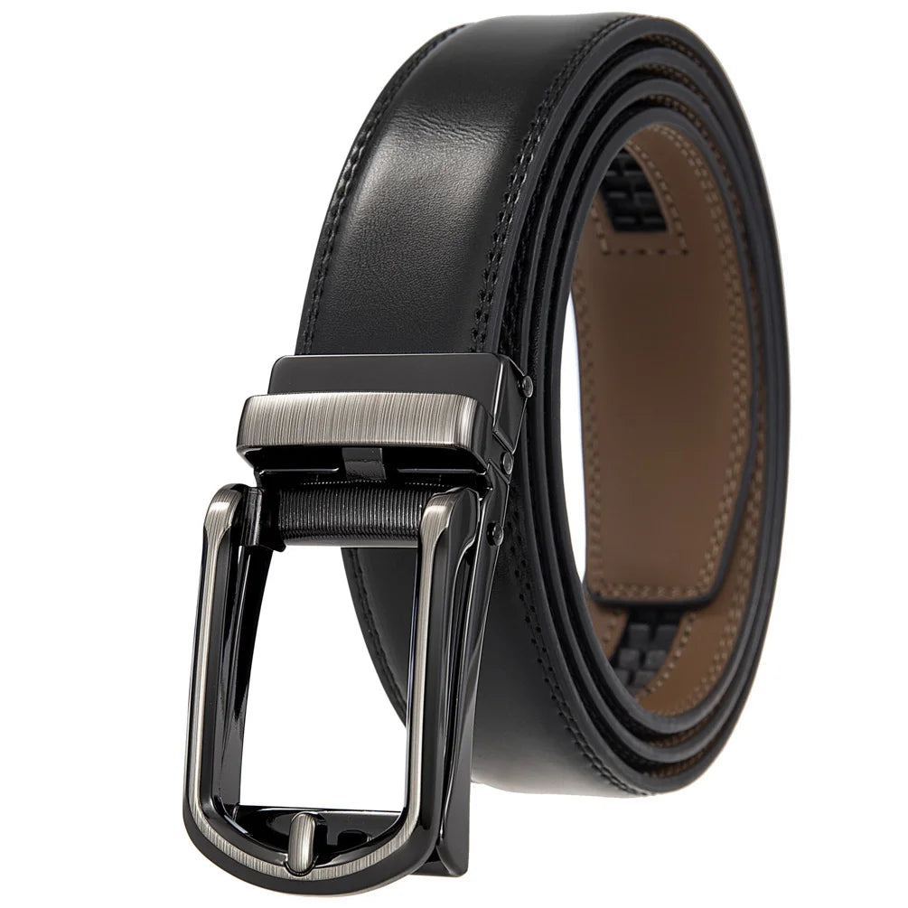 JMT-198602 Men's Casual Belt with Zinc Alloy Buckle, 3.0CM Width - Model LY33-000015-2