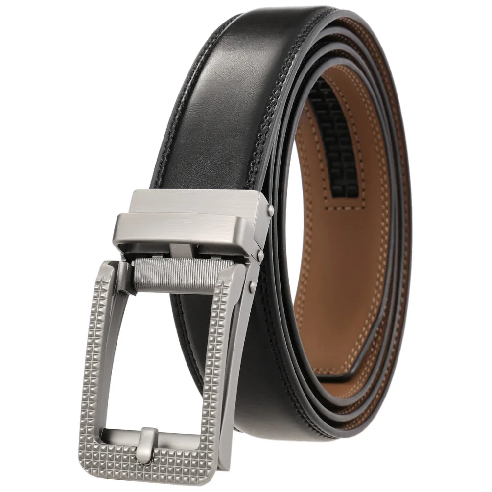 JMT-198602 Men's Casual Belt with Zinc Alloy Buckle, 3.0CM Width - Model LY33-000015-2