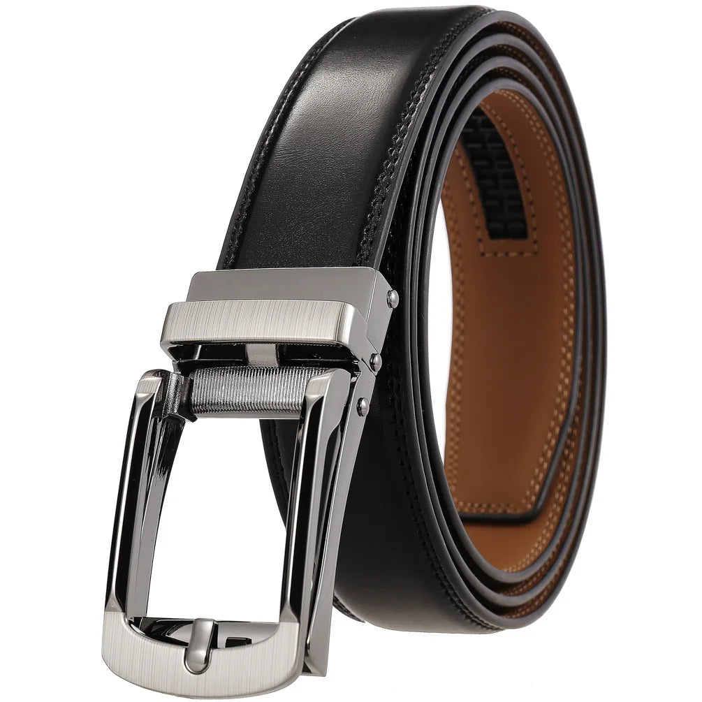 JMT-198602 Men's Casual Belt with Zinc Alloy Buckle, 3.0CM Width - Model LY33-000015-2