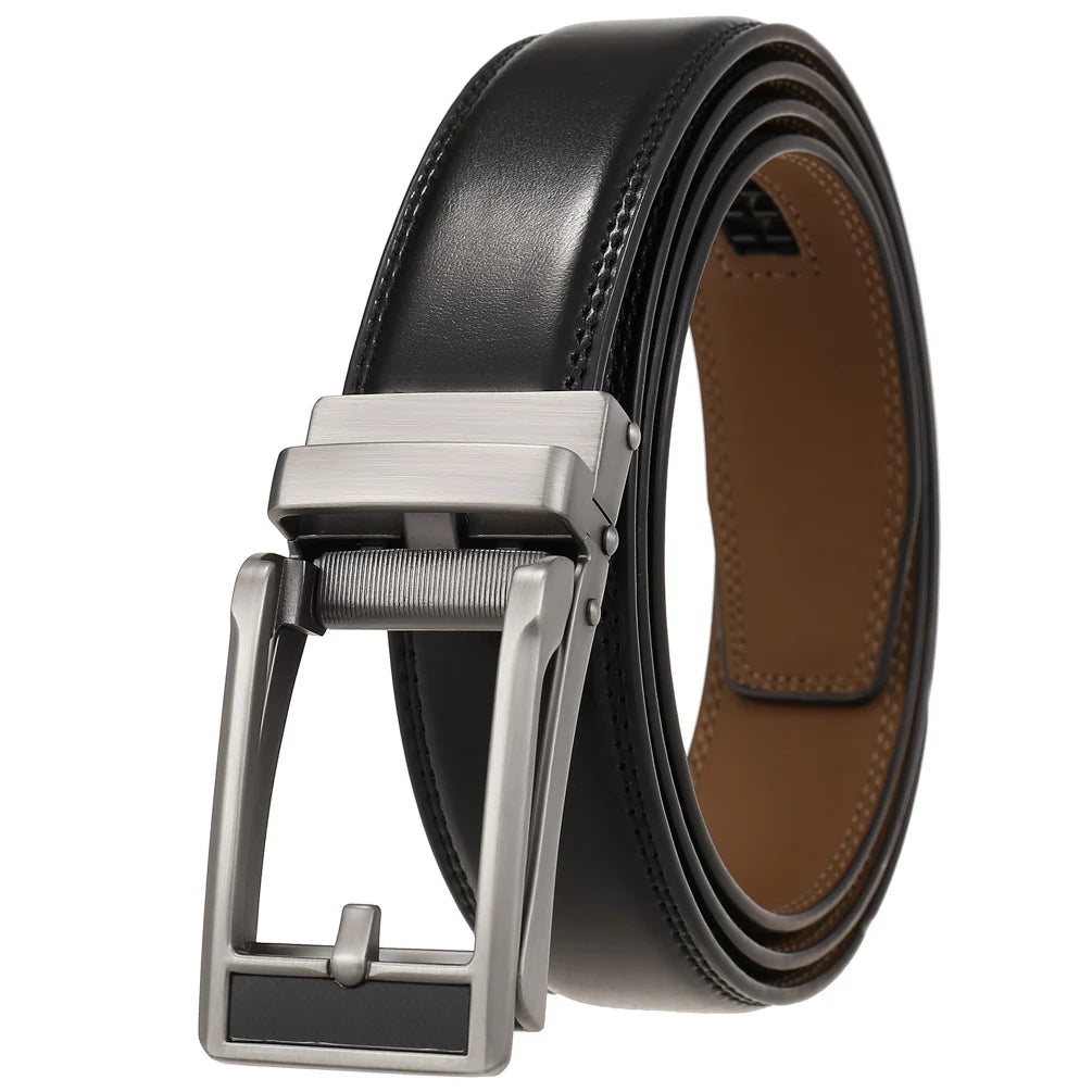 JMT-198602 Men's Casual Belt with Zinc Alloy Buckle, 3.0CM Width - Model LY33-000015-2