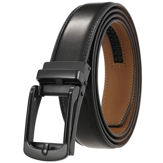 JMT-198602 Men's Casual Belt with Zinc Alloy Buckle, 3.0CM Width - Model LY33-000015-2