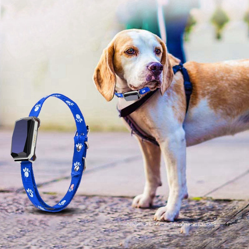 JMT-198666 GPS Pet Tracking Collar with Real-Time Positioning and Voice Monitoring for Dogs, Adjustable Design in Blue and Black