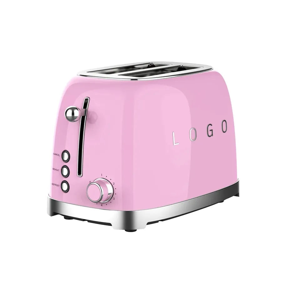 JMT-198666 Retro Wide Slot 2-Slice Stainless Steel Sandwich Toaster