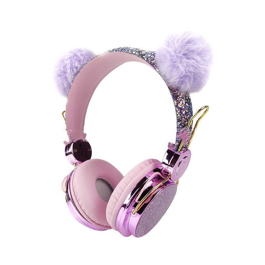 JMT-198666 Unicorn Cartoon Anime-Inspired Children's Headphones with Diamond Accents