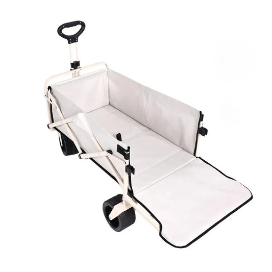 JMT-199050 Foldable Outdoor Picnic Beach Camping Wagon Trolley - Collapsible Utility Cart for Garden and Trails