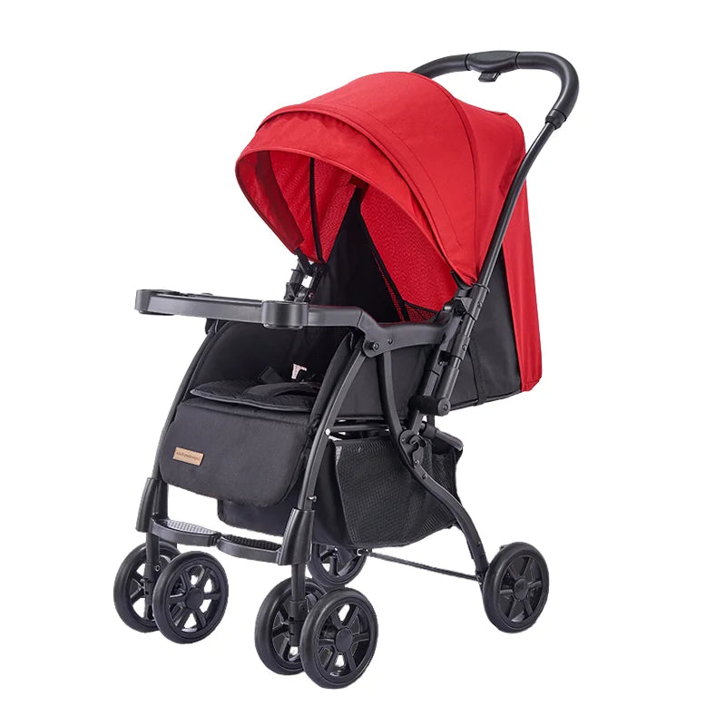 JMT-199434 Foldable Baby Buggy with Iron Frame and 3-Point Safety Harness for Travel Convenience