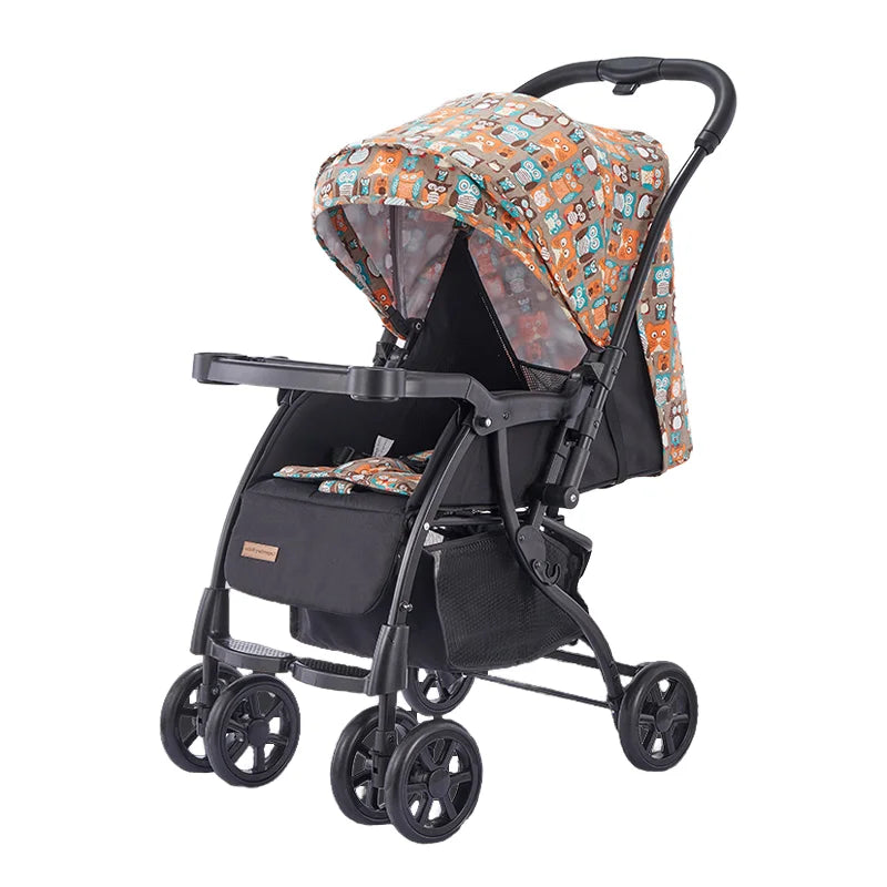 JMT-199434 Foldable Baby Buggy with Iron Frame and 3-Point Safety Harness for Travel Convenience