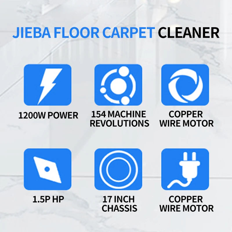 JMT-199626 1200W 18-Inch Multifunctional Floor Buffer with 154 RPM for Floor Cleaning and Polishing