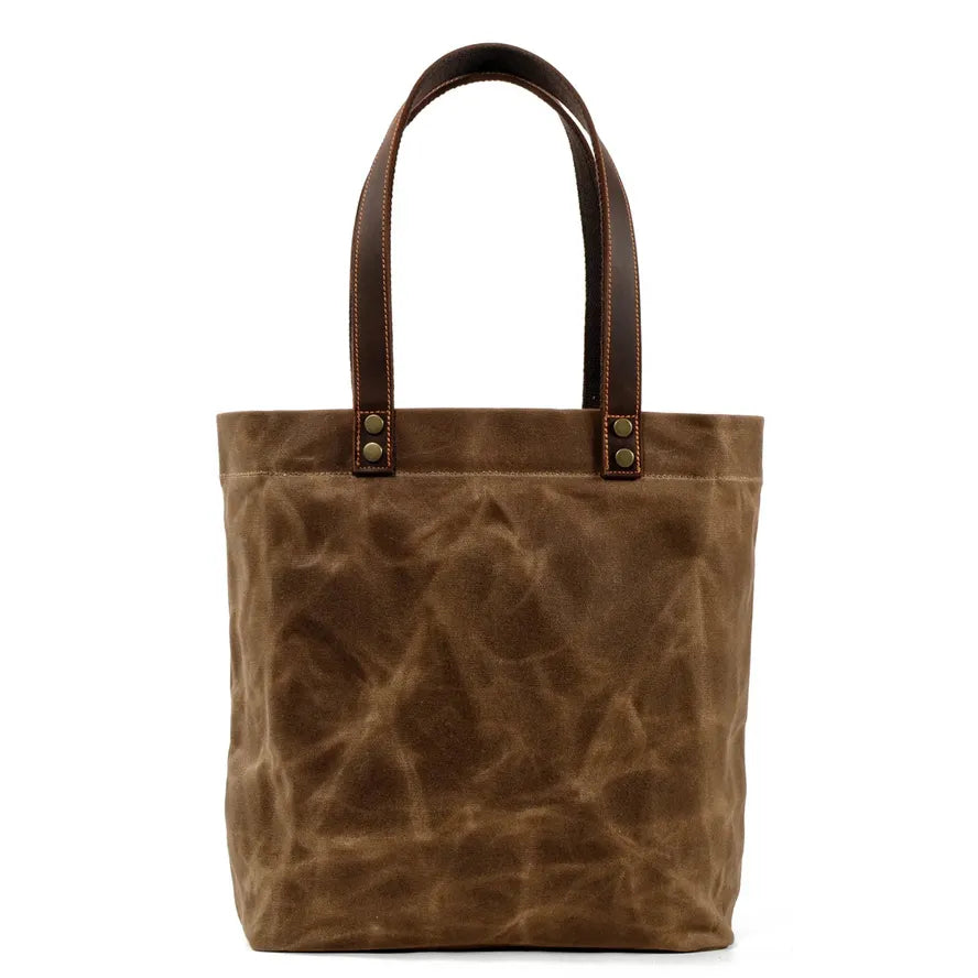 JMT-199690 Waterproof Waxed Canvas Women's Shoulder Handbag with Large Capacity and Retro Style