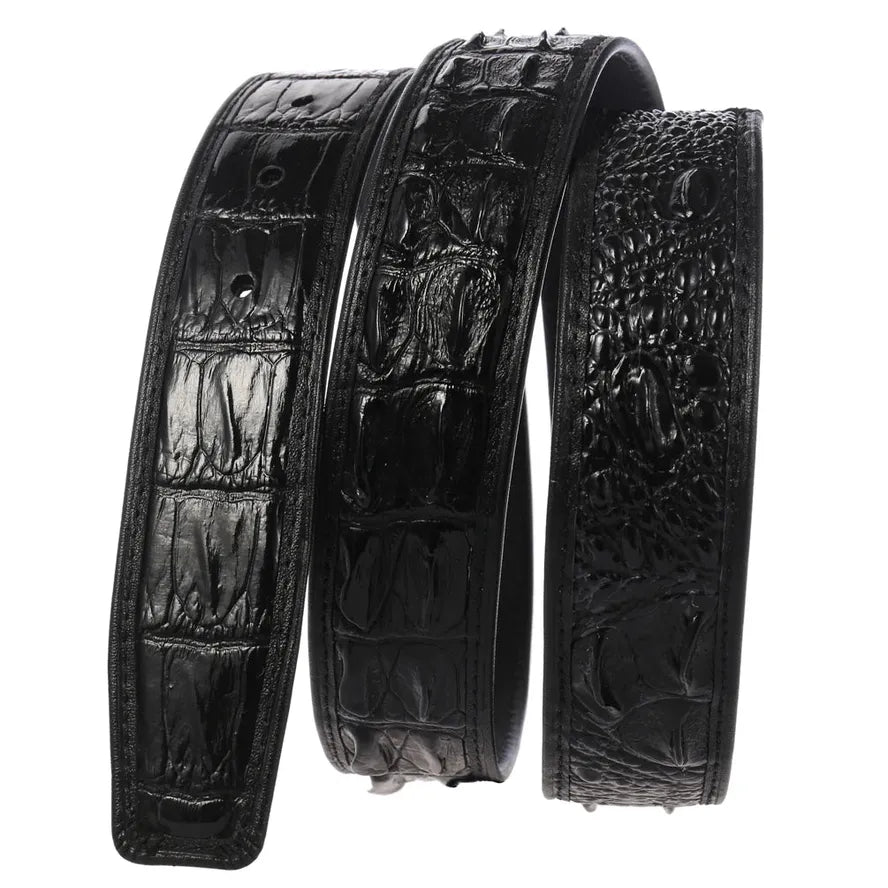 JMT-199754 Crocodile Pattern Leather Cowhide Belt - Stylish and Durable Accessory