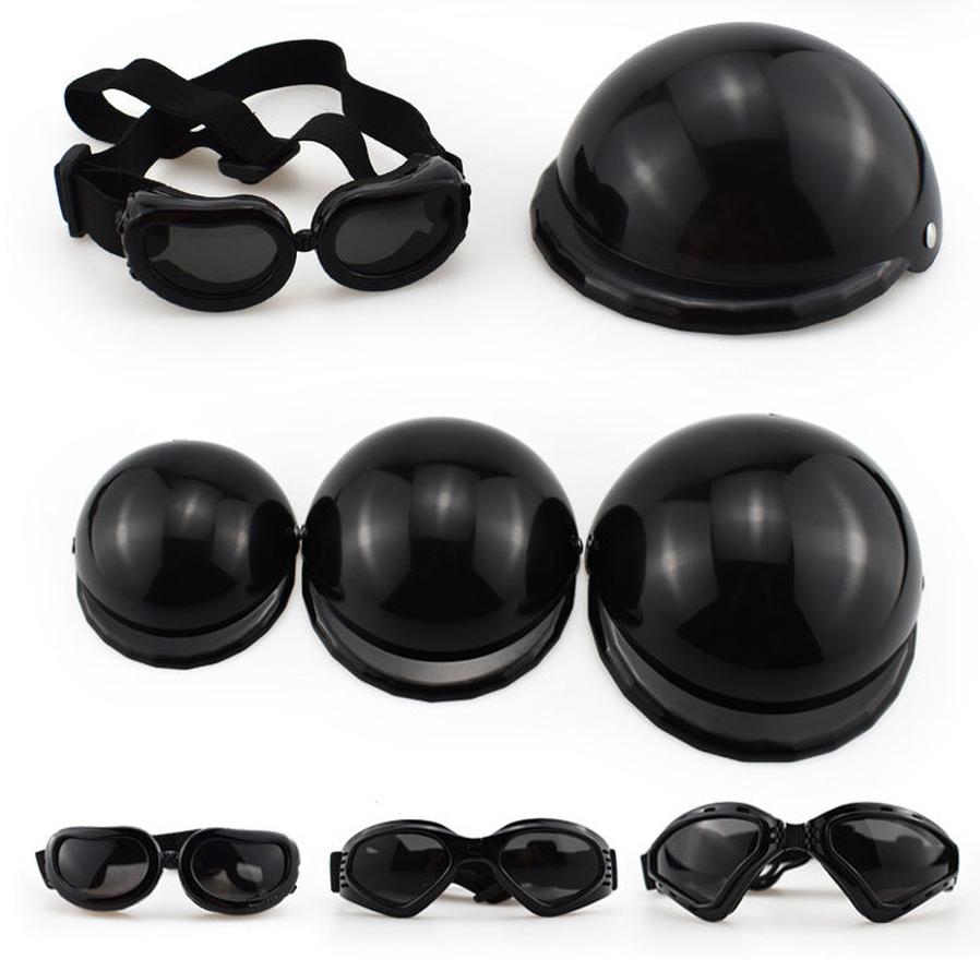 JMT-199818 Pet Safety Helmet with Sunglasses for Dogs and Cats - Monochrome Casual Headwear in Various Sizes