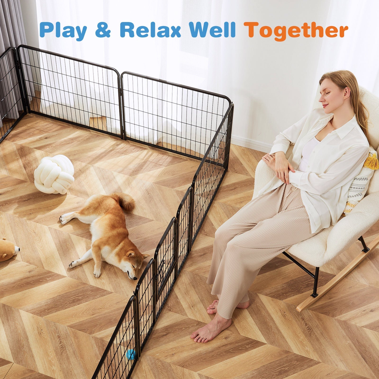 JMT-200010 Durable Indoor Dog Fence with Secure Lock System – Multiple Sizes Available