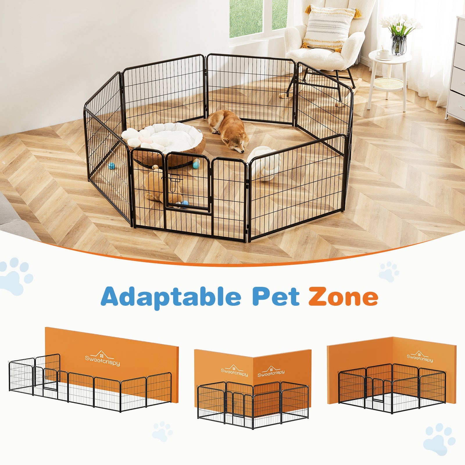 JMT-200010 Durable Indoor Dog Fence with Secure Lock System – Multiple Sizes Available
