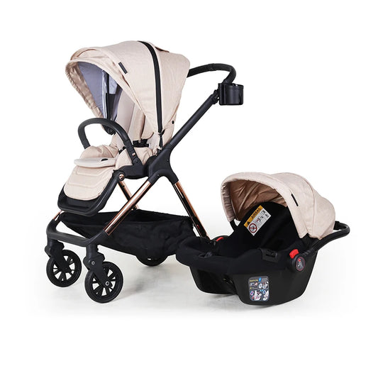 JMT-200330 3-in-1 Lightweight Baby Stroller with Car Seat and Storage Basket, Reversible and Foldable with Cup Holder