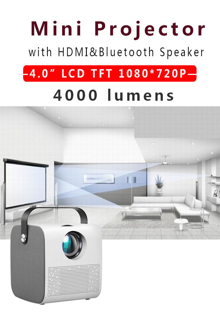 JMT-200330 720P Mini HD Projector with Multiple Inputs and Manual Adjustment