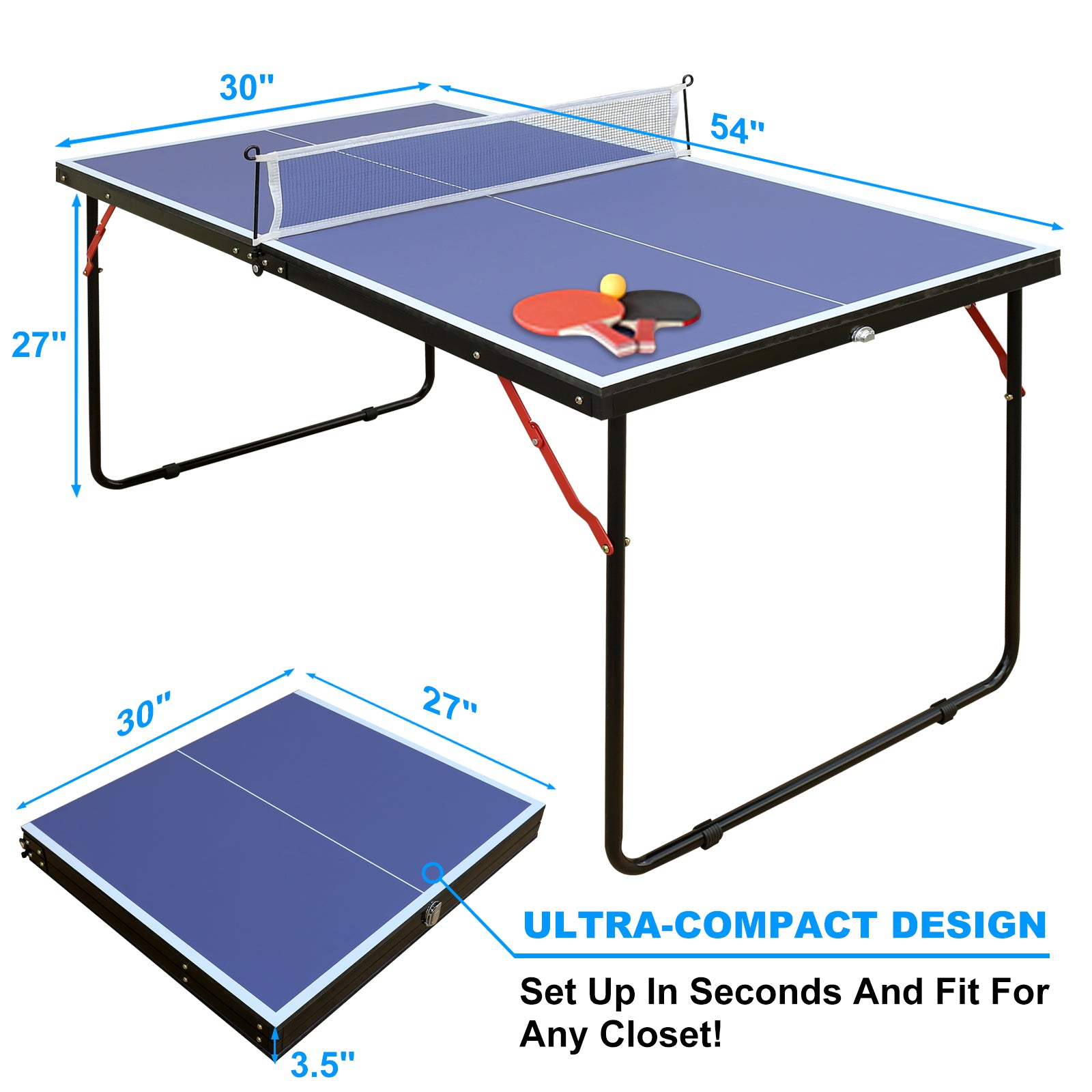 JMT-201226 Folding Portable Table Tennis Table Set for Convenient Play and Storage