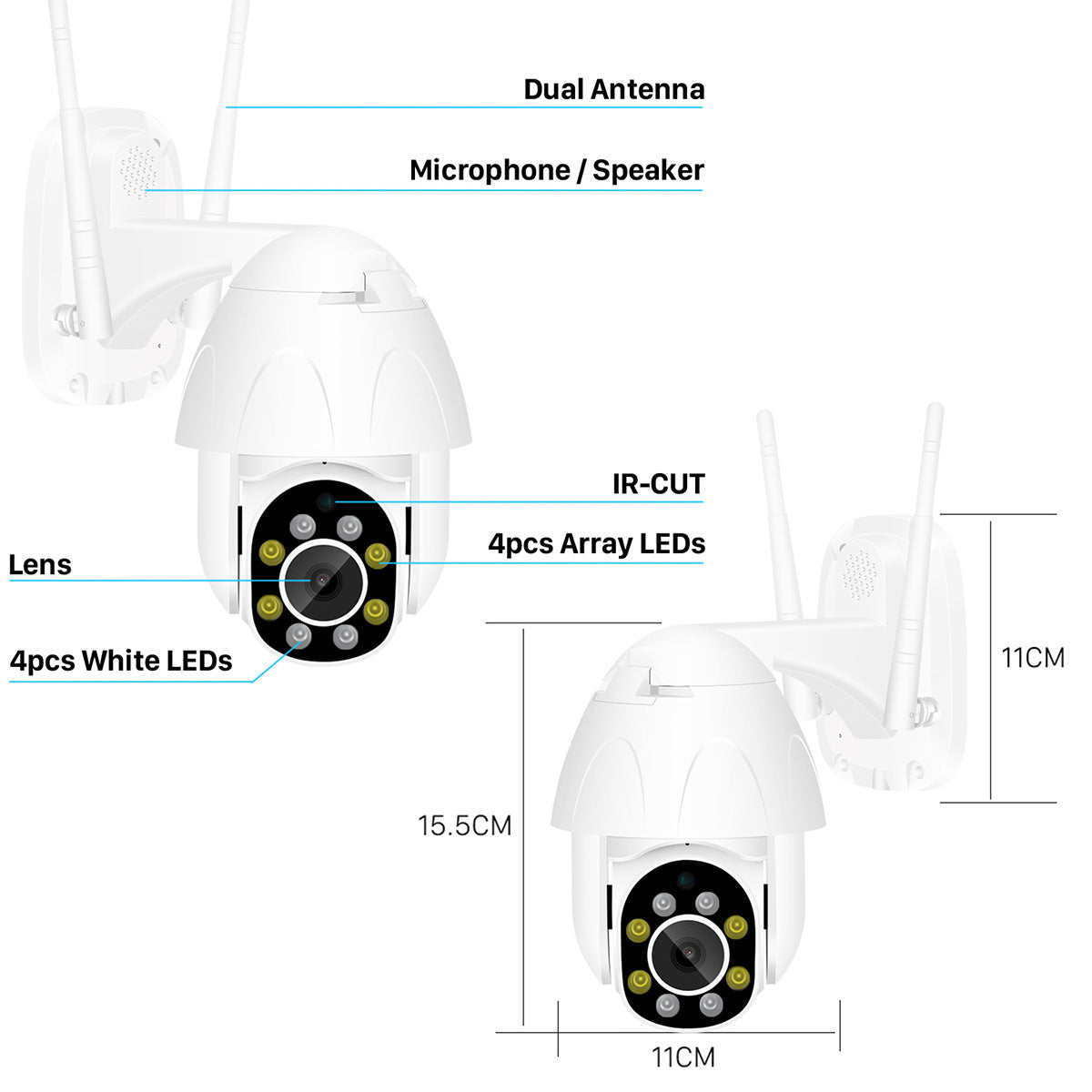 JMT-201226 Weatherproof Surveillance Camera for Outdoor Security and Graffiti Protection