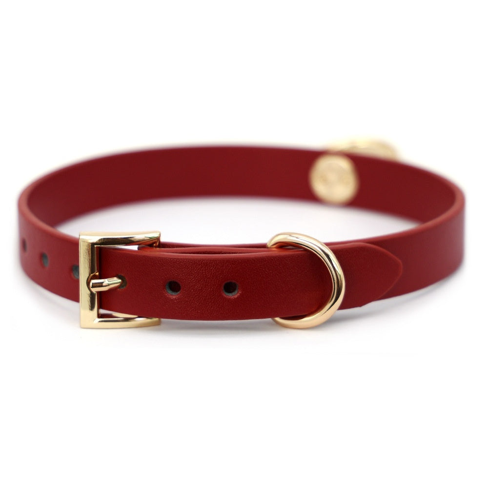 JMT-201482 Genuine Cowhide Neck Binding Collar with Drag Chain - Available in Black and Red Variants