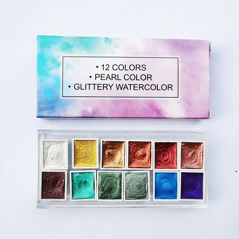 JMT-201610 Metallic Gouache Paint Set for Nail Art - 36 Pearlescent Colors in Box