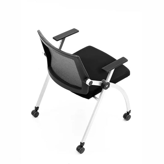 JMT-202058 Modern Mesh Training Chair with Fabric Upholstery, Adjustable Height, Casters, Stackable and Foldable for Meeting and Conference Rooms