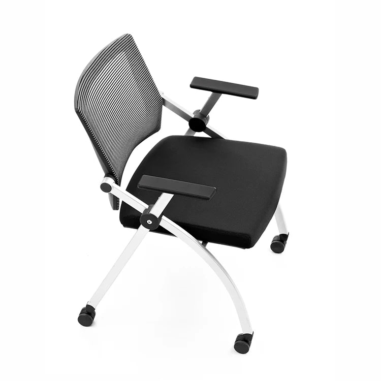 JMT-202058 Modern Mesh Training Chair with Fabric Upholstery, Adjustable Height, Casters, Stackable and Foldable for Meeting and Conference Rooms