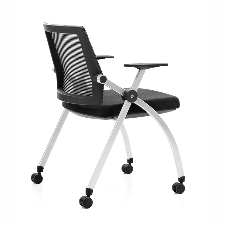 JMT-202058 Modern Mesh Training Chair with Fabric Upholstery, Adjustable Height, Casters, Stackable and Foldable for Meeting and Conference Rooms